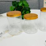 ⁦علبة شفافة غطاء ذهبي مع اسفنج في الغطاء - مناسبة لاصحاب المشاريع وللمنزل⁩ - الصورة ⁦3⁩