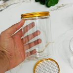 ⁦علبة شفافة غطاء ذهبي مع اسفنج في الغطاء - مناسبة لاصحاب المشاريع وللمنزل⁩ - الصورة ⁦5⁩