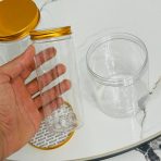 ⁦علبة شفافة غطاء ذهبي مع اسفنج في الغطاء - مناسبة لاصحاب المشاريع وللمنزل⁩ - الصورة ⁦4⁩