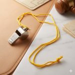 صافرة تحكيم حديد مع خيط للرقبة