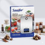 ميزان الكتروني متعدد الاستعمالات من Sonifer للمطبخ وأصحاب المشاريع حجم 22×16 سم 5 كيلو