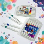 طقم اقلام اكريليك 12 لون حجمين مناسبة للتلوين على جميع الأسطح قماش و بلاستيك وزجاج