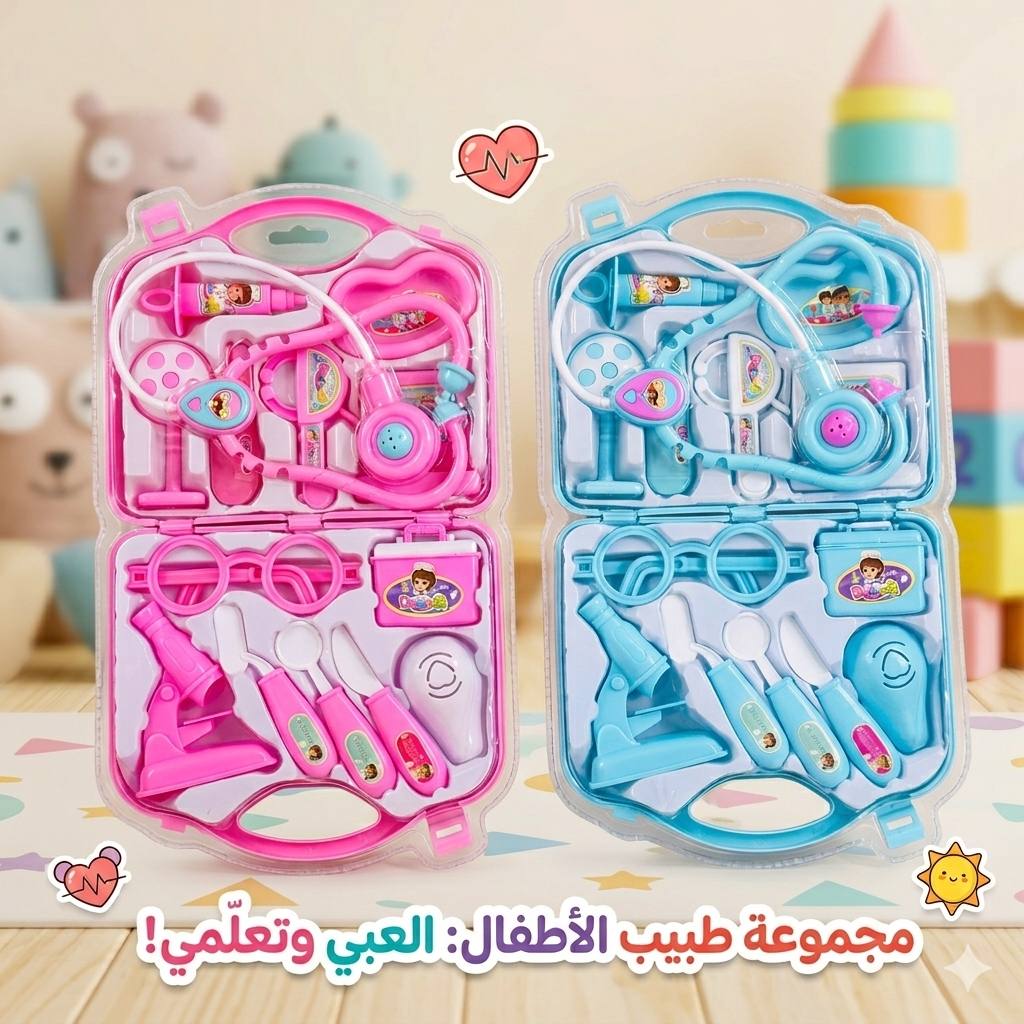 photo_1_2026-04-12_15-49-14 لعبة طقم الدكتور للأطفال طبيب - باللون الأزرق والوردي - الصورة 1