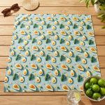 بخشة قماش برسومات افوكادو مقاس 1.5×1.5 متر مناسبة للتنزه