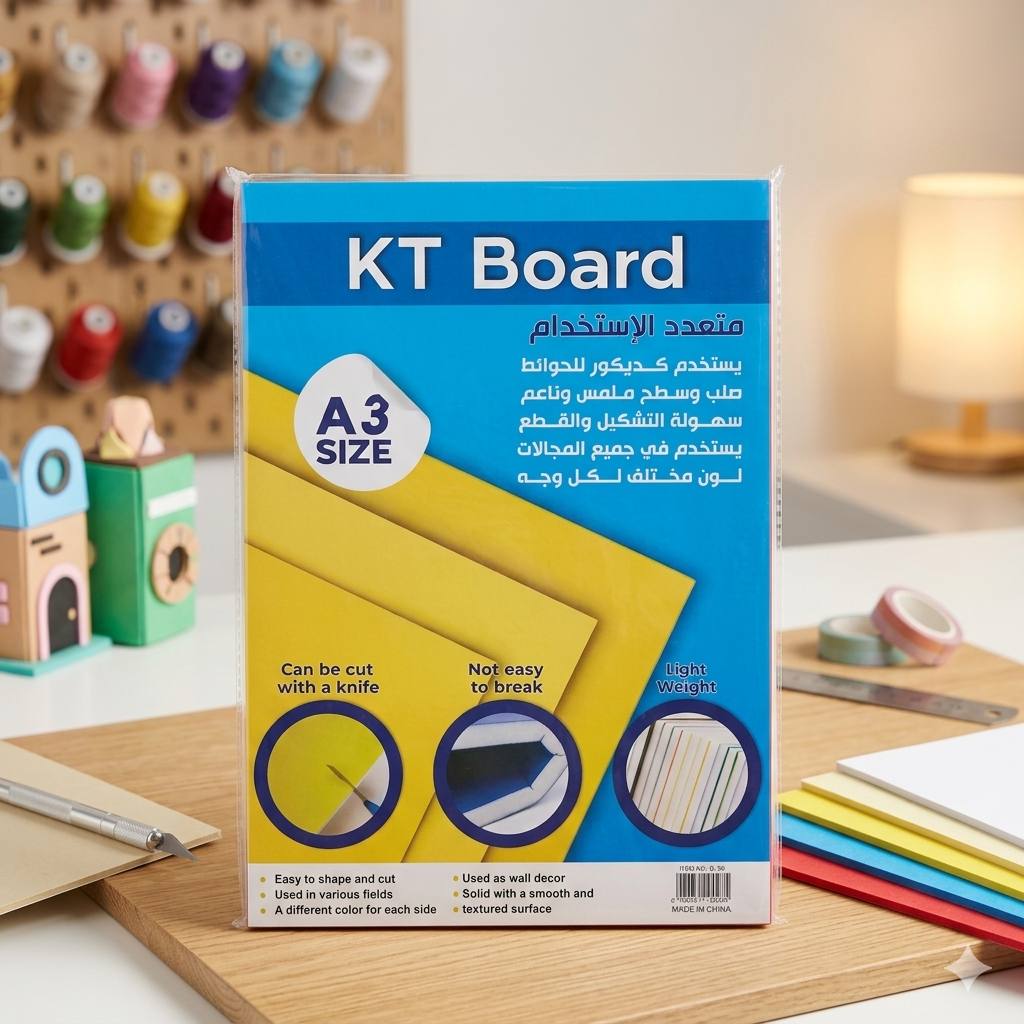photo_4_2026-04-06_16-01-14 لوح فوم فلين 5 قطع متعدد الاستعمالات - سهل القص وخفيف الوزن وجهين لون وأبيض مقاس A3 - الصورة 1