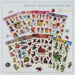 مجموعة ملصقات 4 ورقات شخصيات - أولاد & بنات