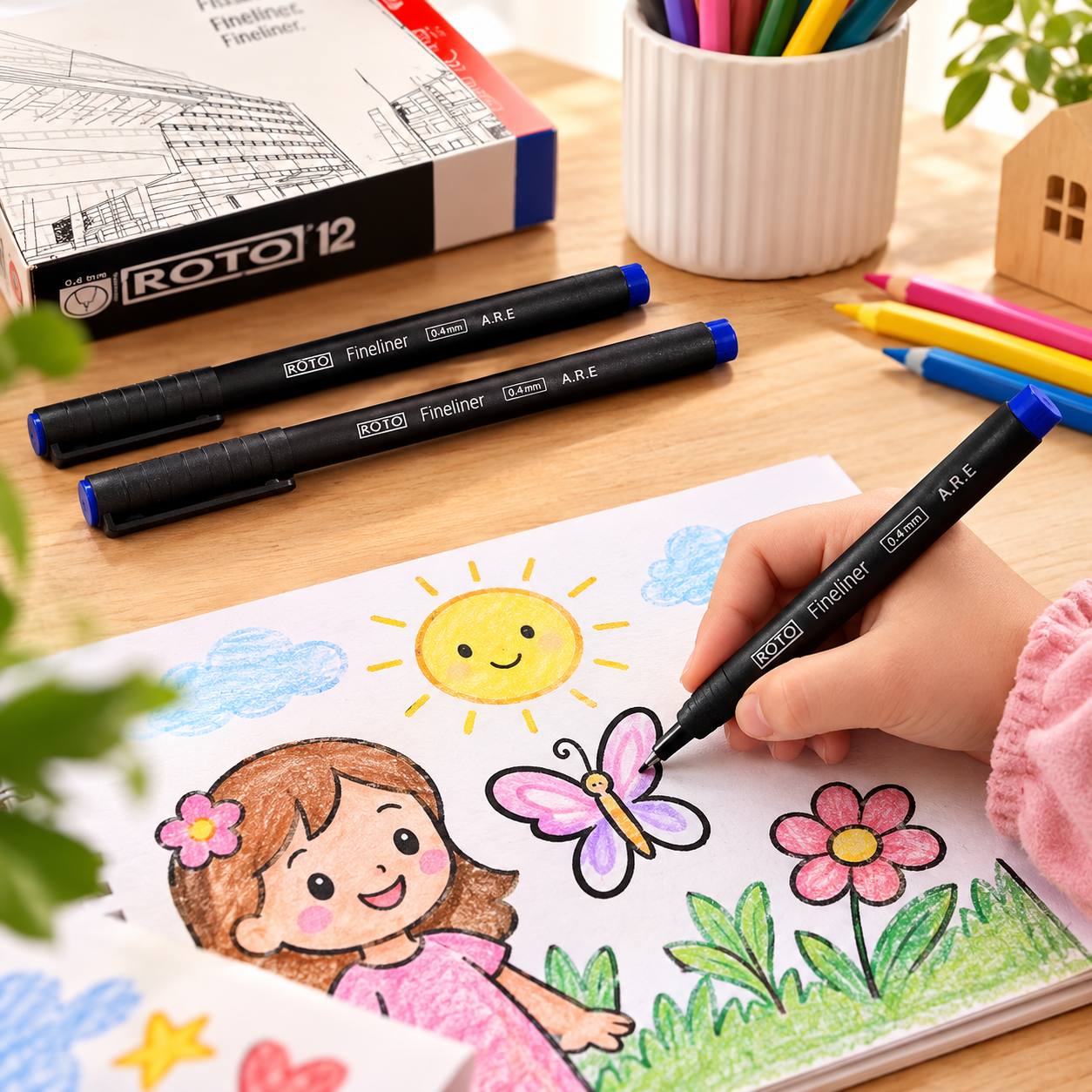 photo_1_2026-09-19_15-36-43 قلم تحديد الرسومات والتخطيط للرسامين 0.4 ملم - ROTO - الصورة 1