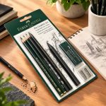 طقم أقلام جرافيت وشمعية مع اكسسوارات من FABER-CASTELL صناعة ألمانية