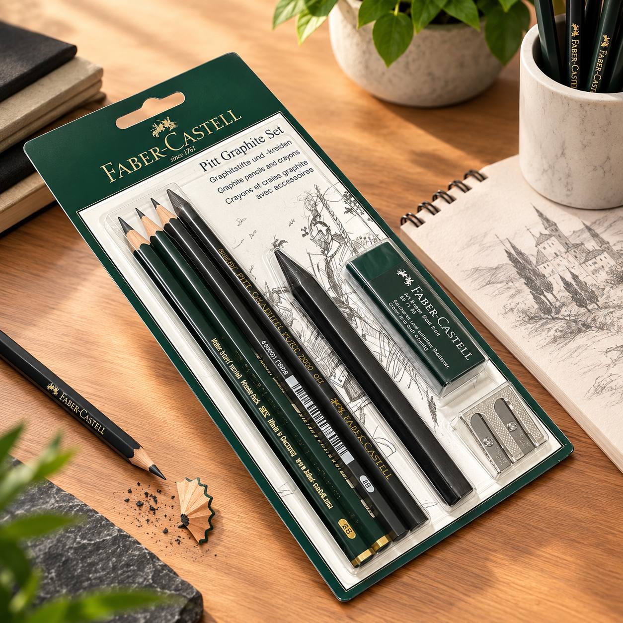 photo_1_2026-09-21_20-49-12 طقم أقلام جرافيت وشمعية مع اكسسوارات من FABER-CASTELL صناعة ألمانية - الصورة 1